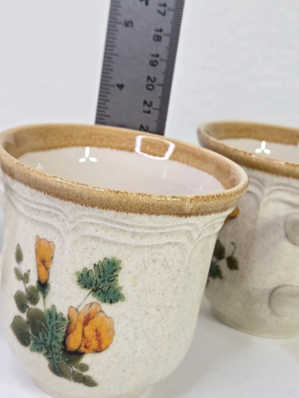 Vintage Mikasa Garden Club Petunias EC401 Stoneware Coffee Mug Tea Cup‎ Set of 4